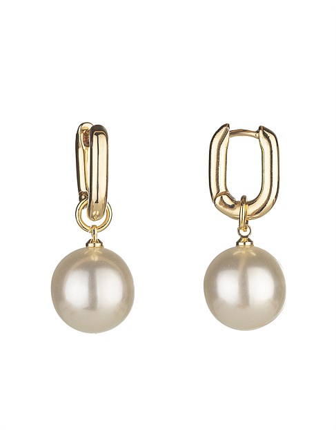 Latest and hottest HUGGIE PEARL DROP EARRINGS Gregory Ladner Limited ...